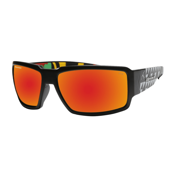 BG111RMRSTAM Boogie Bomb Gafas de Sol polarizadas espejo lente rojo estampada desiño tribal Hawaiano Mana que flotan