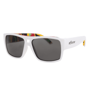 IRE113RSTA Irie Bomb gafas de sol polarizadas blanco con lente ahumado y espuma rasta