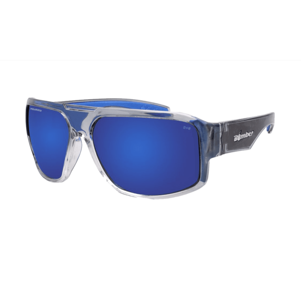 M114BMBF Mega Bomb Gafas de Sol Polarizadas cristal que flotan con espejo azul lente Seguridad calificado ANSI Z87+ y espuma azul