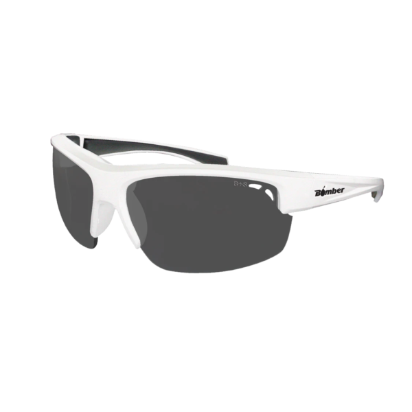 RG115 Reggie Bomb - Gafas de Sol Polarizadas Blanco con ahumado lente Seguridad calificado ANSI Z87+ que flotan