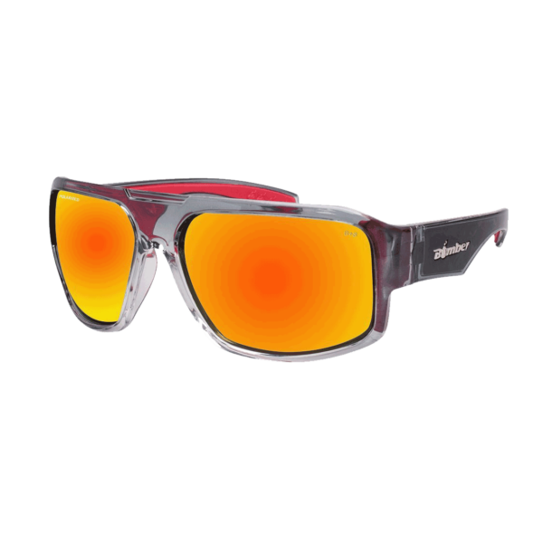 M114 Mega Bomb Gafas de Sol Polarizadas cristal que flotan con espejo rojo lente Seguridad calificado ANSI Z87+ y espuma rojo